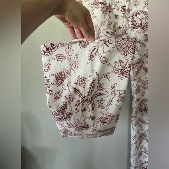 Isabel Marant White Floral Bootcut Cotton Pants Womens Size 40 FR/8 US - Picture 7 of 16